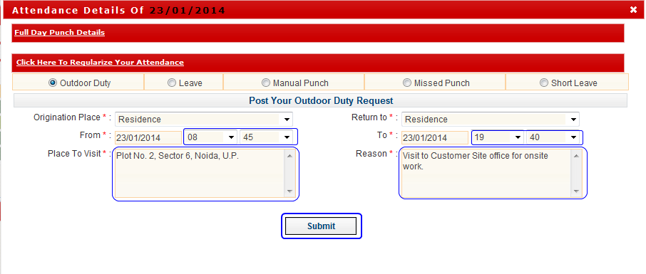 ODAttendCalendarReady to Submit